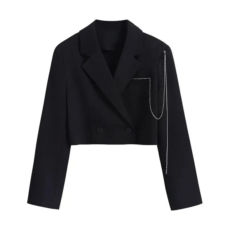 Women Spring Short Long Sleeve Suit Blazer