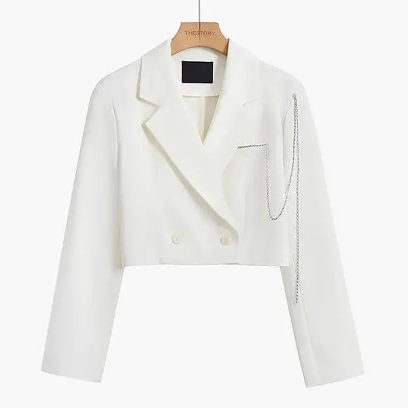 Women Spring Short Long Sleeve Suit Blazer