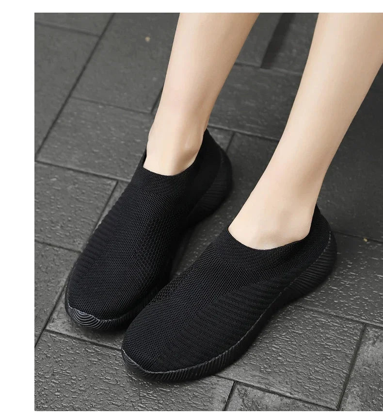 High Quality Women Sneakers Slip on Flats Shoes Walking Flat