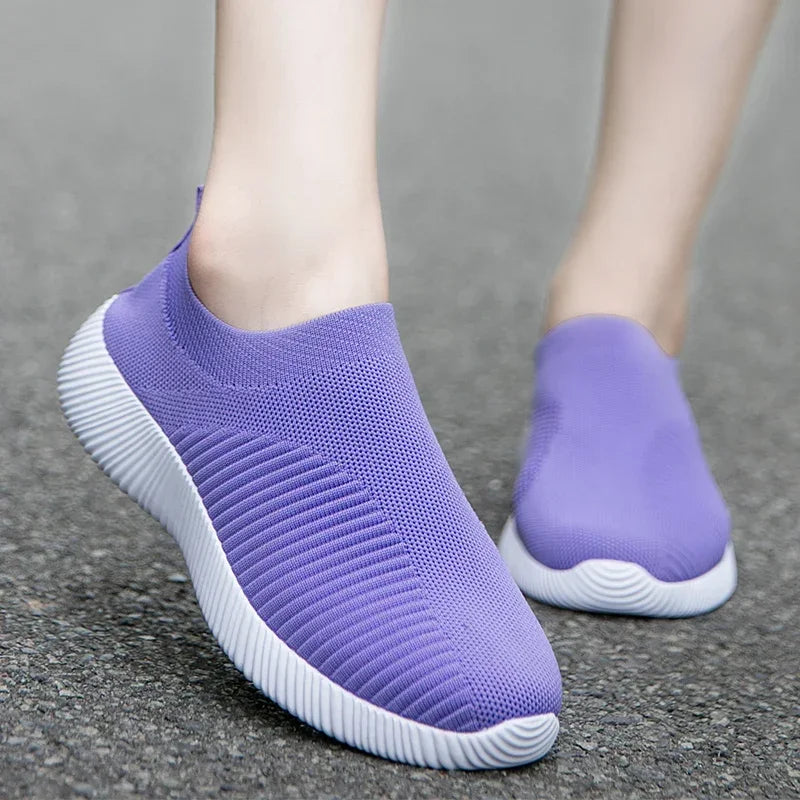 High Quality Women Sneakers Slip on Flats Shoes Walking Flat