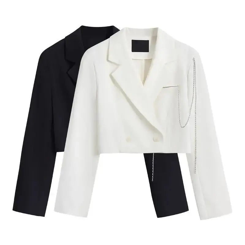 Women Spring Short Long Sleeve Suit Blazer