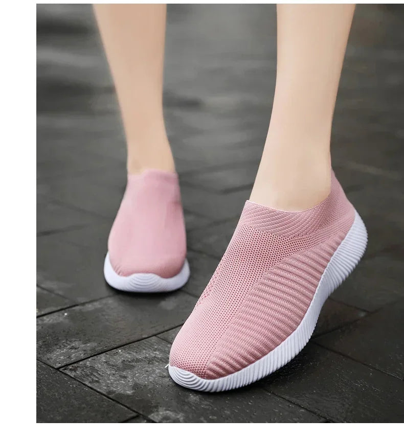 High Quality Women Sneakers Slip on Flats Shoes Walking Flat